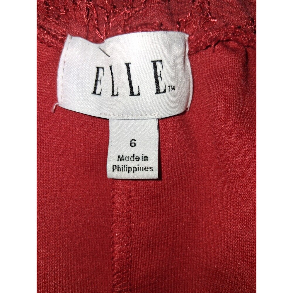 Elle Red Lace Pencil Skirt Size 6 - Picture 4 of 10